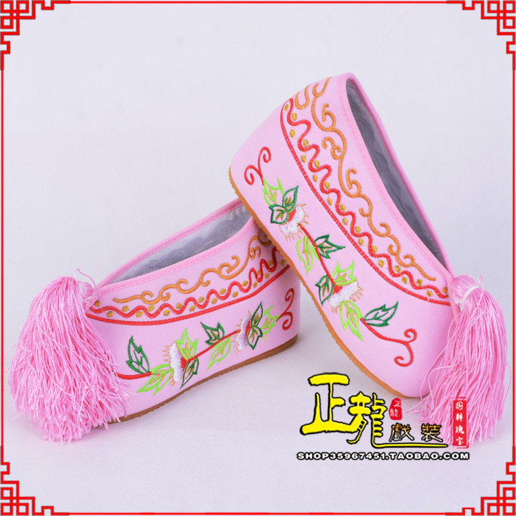 平度花旦鞋女绣花彩鞋 舒适款草花内高彩鞋