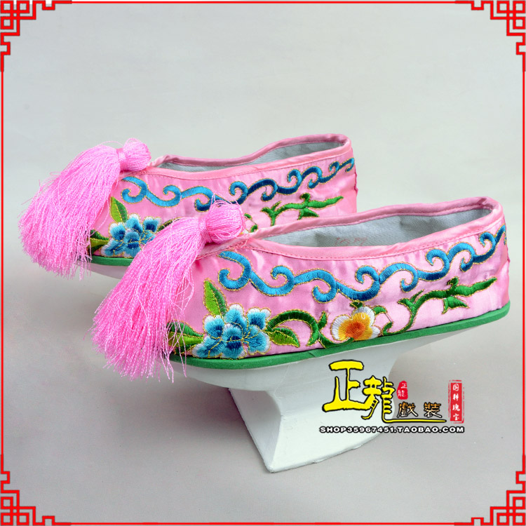 平度京越剧戏鞋花盆底清朝皇后贵妃宫女花盆底 旗鞋