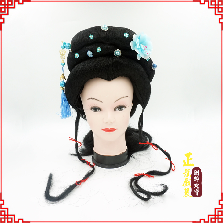 平度戏剧服装京剧越剧小旦花旦丫鬟假发 小姐头套